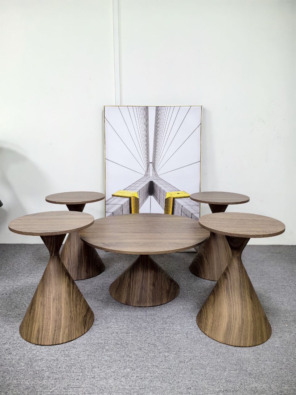 Modern Wooden Coffee & Side Table Set – 5 Piece Contemporary Living Room Collection